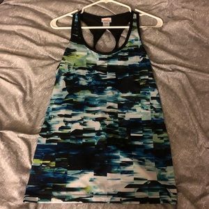 patterned Mesh back workout gym tank top